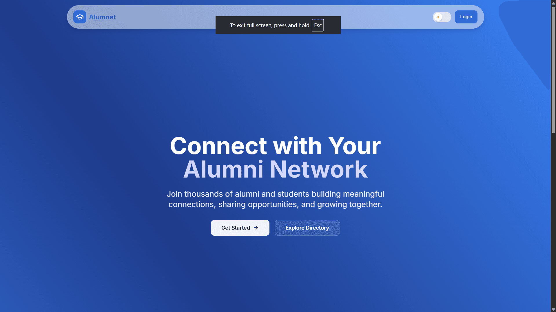 AlumNet - Main Interface